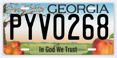 GA license plate PYV0268