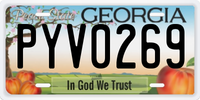GA license plate PYV0269