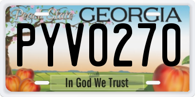 GA license plate PYV0270