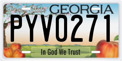 GA license plate PYV0271