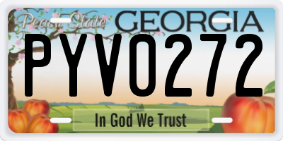 GA license plate PYV0272