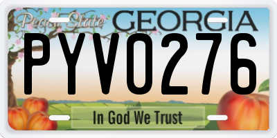 GA license plate PYV0276