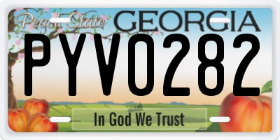 GA license plate PYV0282