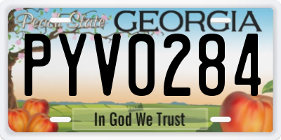 GA license plate PYV0284