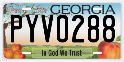 GA license plate PYV0288