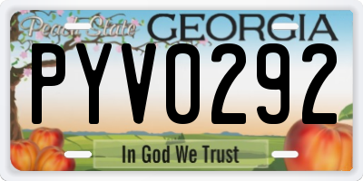 GA license plate PYV0292