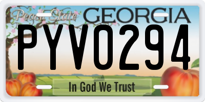 GA license plate PYV0294