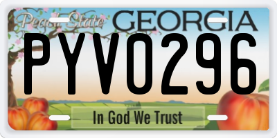 GA license plate PYV0296