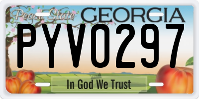 GA license plate PYV0297