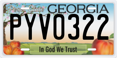 GA license plate PYV0322