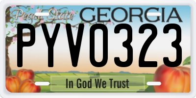 GA license plate PYV0323
