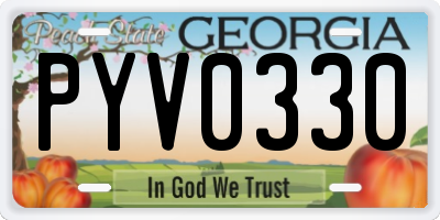 GA license plate PYV0330