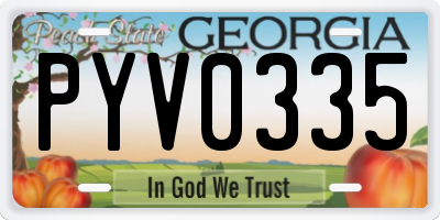 GA license plate PYV0335