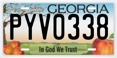 GA license plate PYV0338