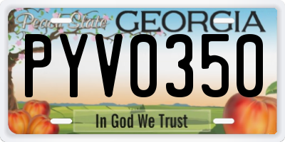 GA license plate PYV0350