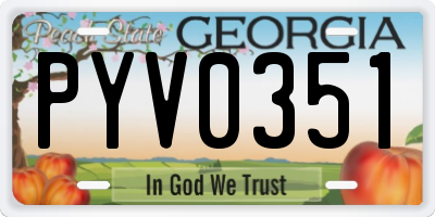 GA license plate PYV0351