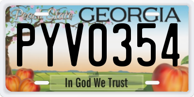 GA license plate PYV0354