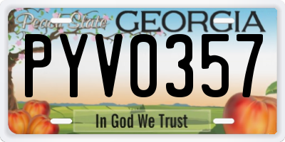 GA license plate PYV0357