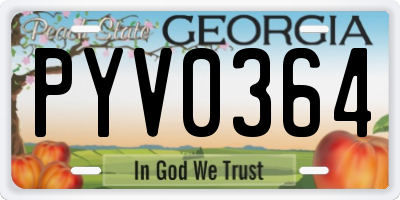 GA license plate PYV0364