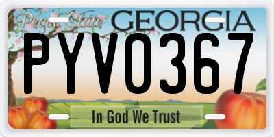 GA license plate PYV0367