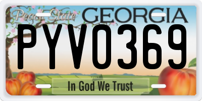 GA license plate PYV0369