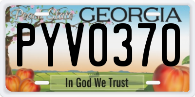GA license plate PYV0370