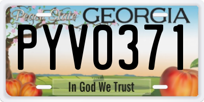 GA license plate PYV0371