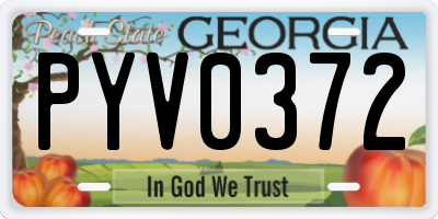 GA license plate PYV0372
