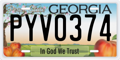 GA license plate PYV0374