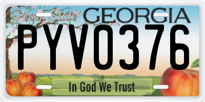 GA license plate PYV0376