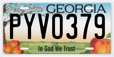 GA license plate PYV0379