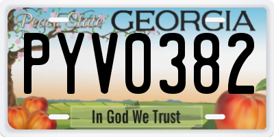 GA license plate PYV0382