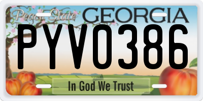 GA license plate PYV0386