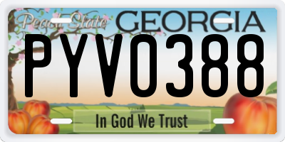 GA license plate PYV0388