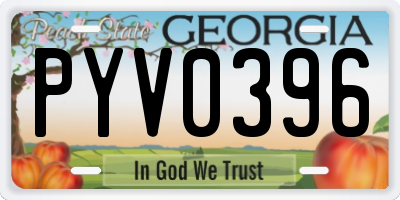GA license plate PYV0396