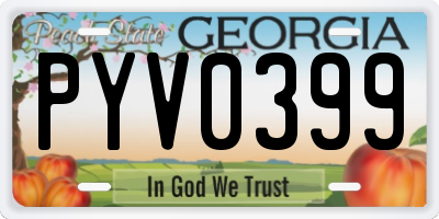 GA license plate PYV0399