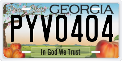 GA license plate PYV0404