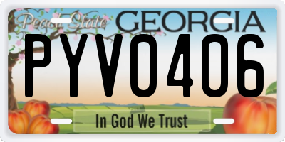 GA license plate PYV0406
