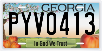 GA license plate PYV0413
