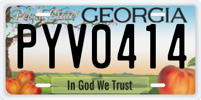 GA license plate PYV0414