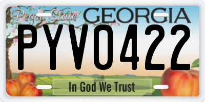 GA license plate PYV0422