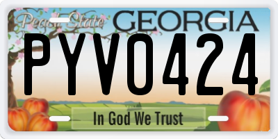 GA license plate PYV0424