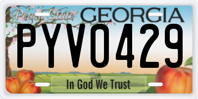 GA license plate PYV0429