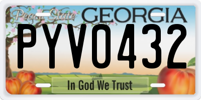 GA license plate PYV0432
