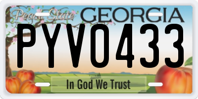 GA license plate PYV0433
