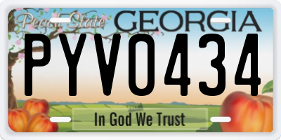 GA license plate PYV0434