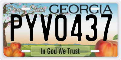 GA license plate PYV0437