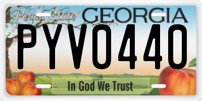GA license plate PYV0440