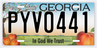 GA license plate PYV0441