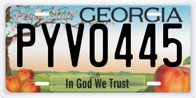 GA license plate PYV0445